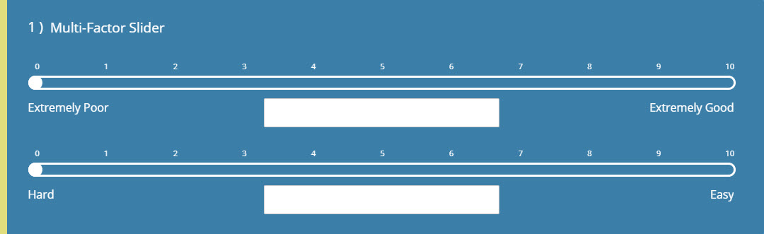 Multi-Factor Slider Question