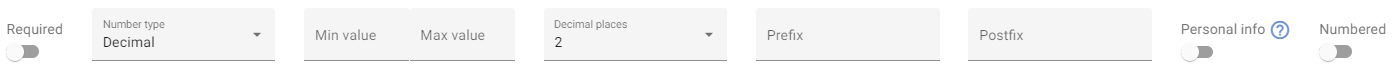 Decimal Question Settings