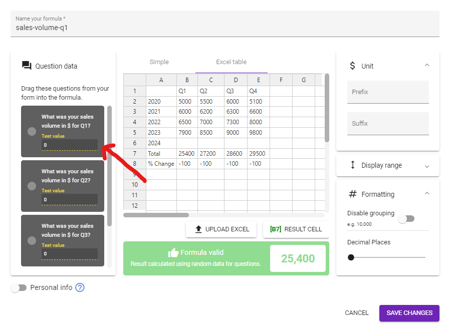 Test Values In Excel Calculators