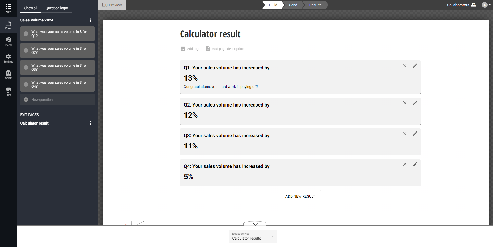 Show Calculator Results After Submission