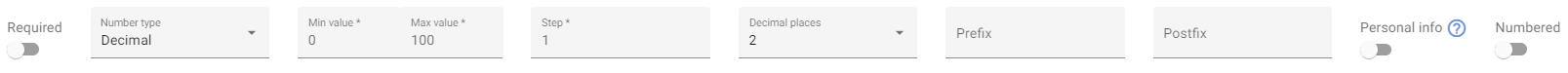 Numeric Slider Question Settings