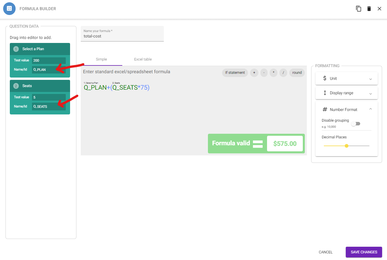 Change Quesiton IDs For Formulas