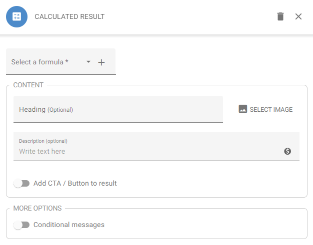 Calculated Results Popup