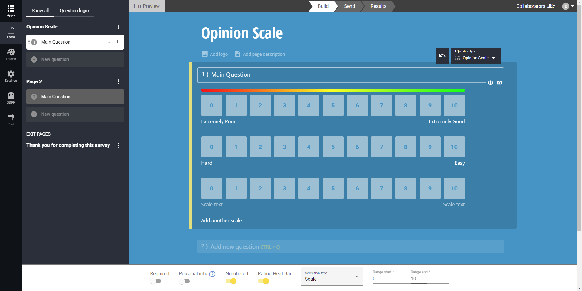 Opinion Scale With Sub-Questions